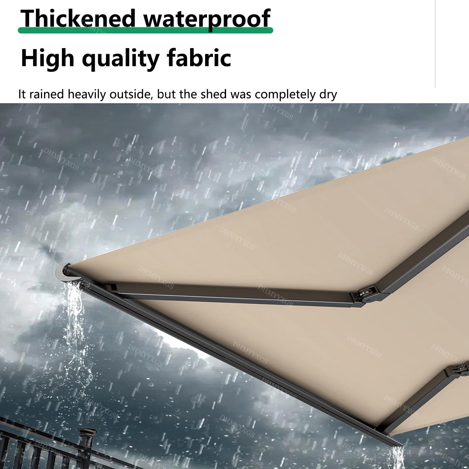 Tenda parasole motorizzata da giardino, tenda elettrica retrattile per terrazza, patio e balcone, tessuto resistente ai raggi UV e all'acqua per uso esterno