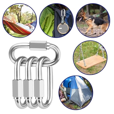1.6 Inch Quick Link, Heavy Duty Chain Link, 304 Stainless Steel Screw Chain Connector, 1/8
