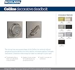 Schlage Lock Company Cylindre unique Deadbolt avec Collins Trim, Matte Black (B60N 622 COL)