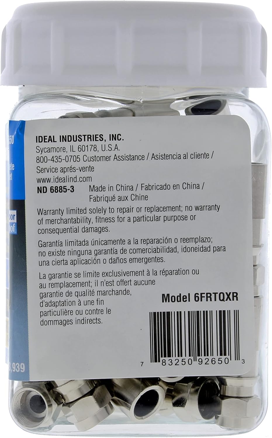 Ideal RTQ RG-6 RTQ 92-650 Compression Connector (Pack of 50)