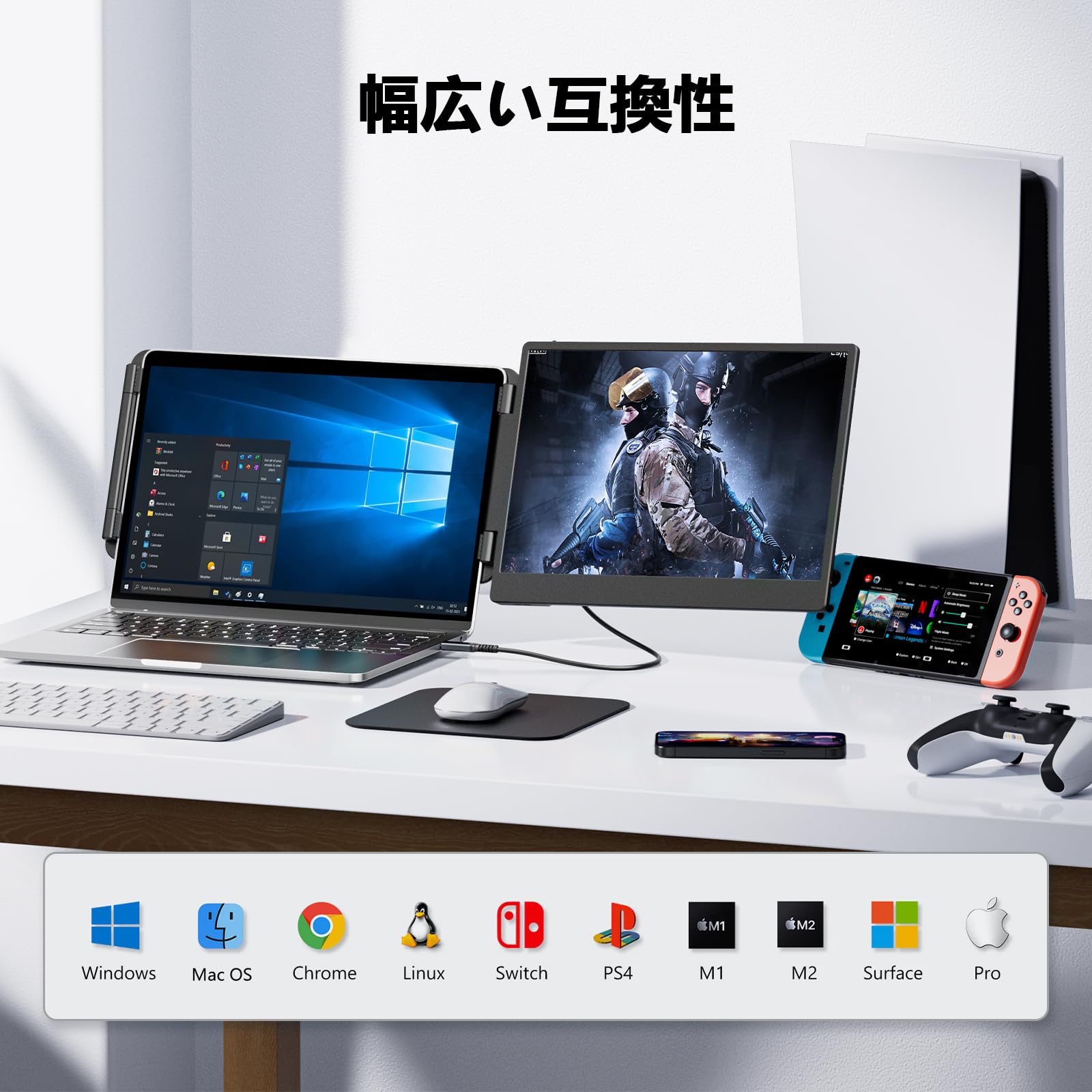 Amazon.co.jp: LivElect 14 Inch Laptop Monitor Dual Display Second