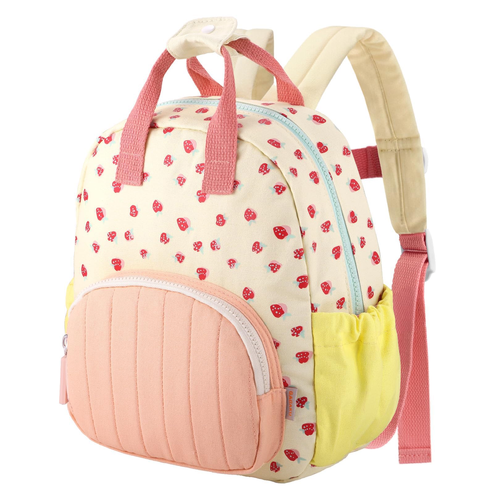 fvalird Pink Strawberry Toddler Girl Backpack, Lightweight Nylon Mini Kids Backpack for Girls, Cute Bookbag for Preschool and Daycare-picture-57