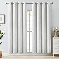 Vista 12 de Melodieux Elegantes cortinas opacas de algodón para oscurecer la habitación, para sala de estar, dormitorio, con aislamiento térmico, paneles