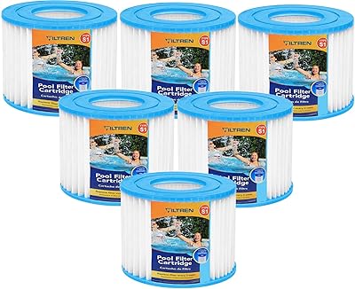 FILTREN Pool Filter Cartridge Type S1 Filter Cartrige Replacement (6 Pack)