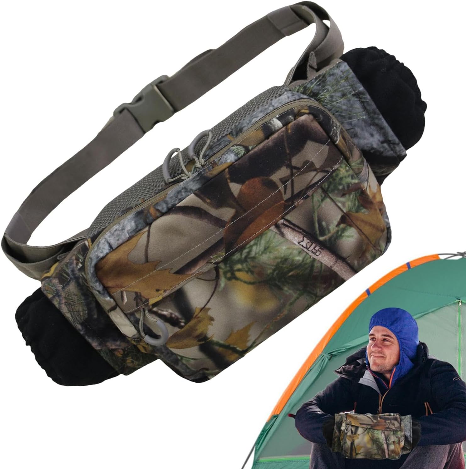 Hand Warmer Pouch - Outdoor Hand Warmer Pouch, Fleece Muff Winter Hand Warmer with Pocket | Waist Pouch Hand Warmer, Outdoor Activities Waist Pouch Organization Hand Warmer for Fishing, Camping