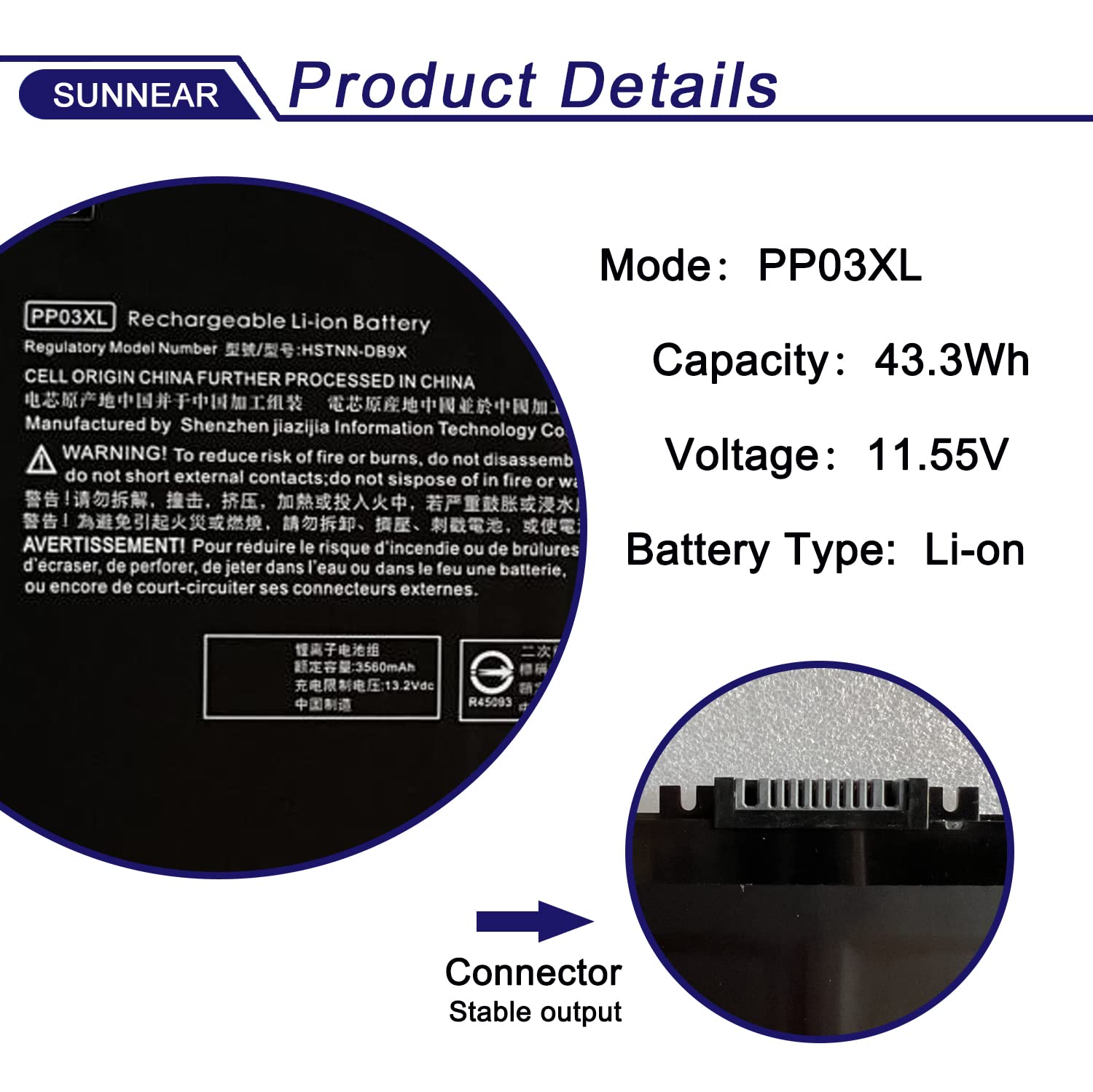 希少HP#31802 Amazon.com: PP03XL M01118-421 Laptop Battery Compatible with HP