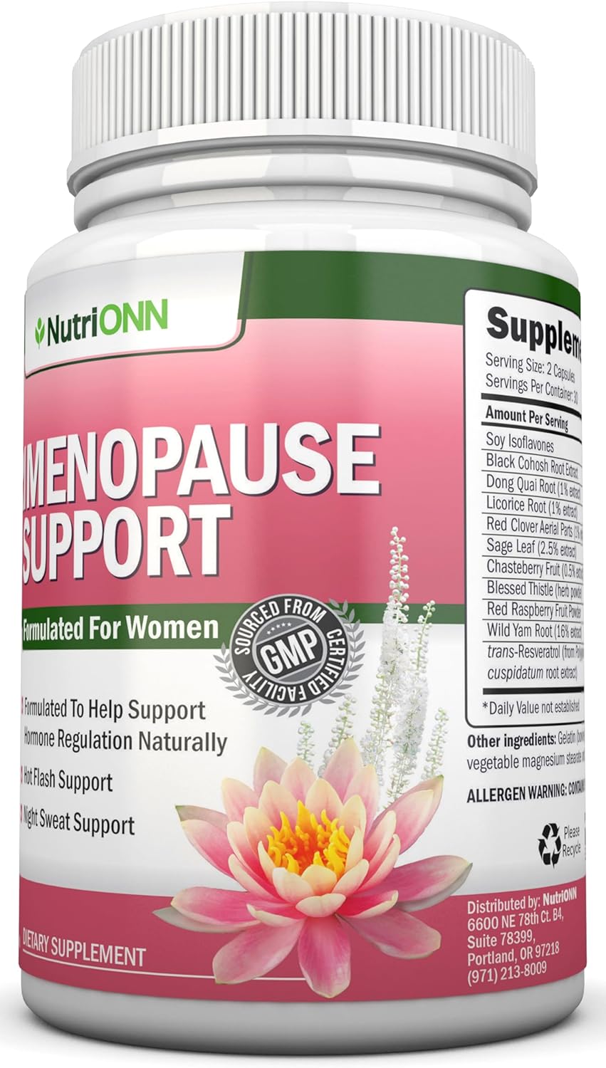 Perimenopause Supplement for Women - Natural Support for Hot Flashes & Night Sweats - Improved Mood & Sleep - 11 Herbal Ingredients with Black Cohosh & Red Clover - Hormone Balance - Non-GMO - Image 5