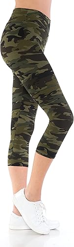 Leggings Depot Leggings de cintura alta con camuflaje y múltiples estampados para mujer - Regular, Plus, 1X3X, 3X5X