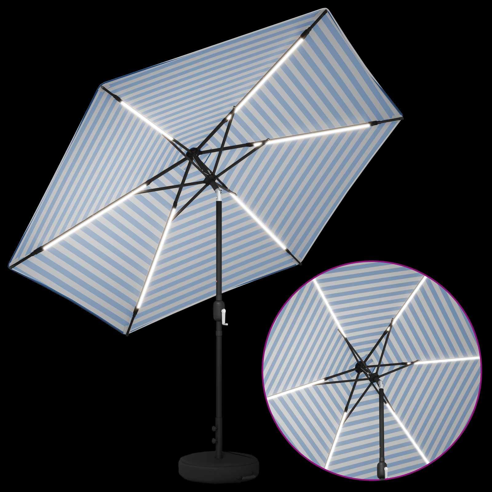 SYDE Osłona przeciwsłoneczna z diodami LED i podstawą 300 x 300 cm