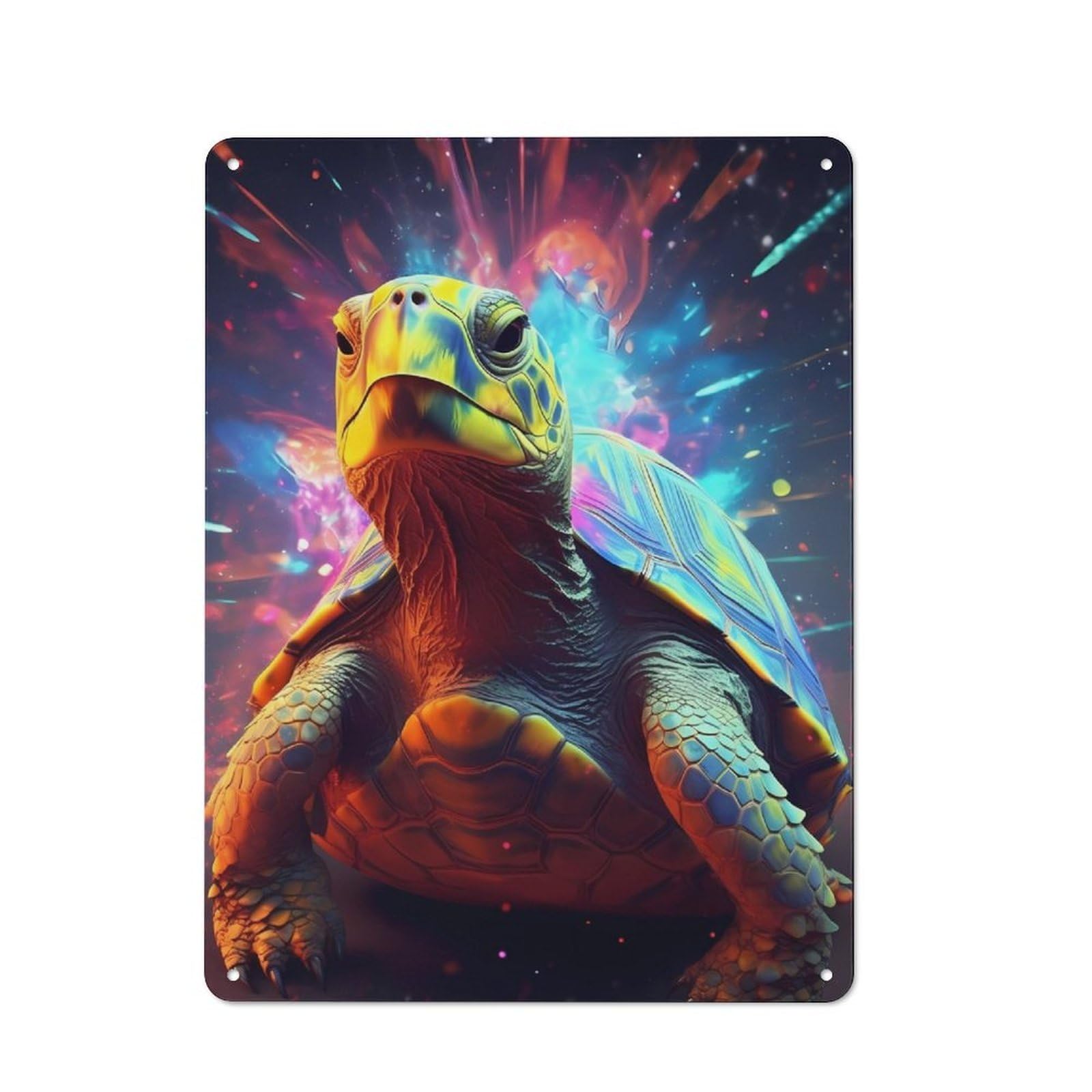 Junmoney Turtle Colorful 40X30cm Industrial-Style Tin Sign With For Hallway Wall, A Metal Wall Feature For A Newly Arranged Hallway