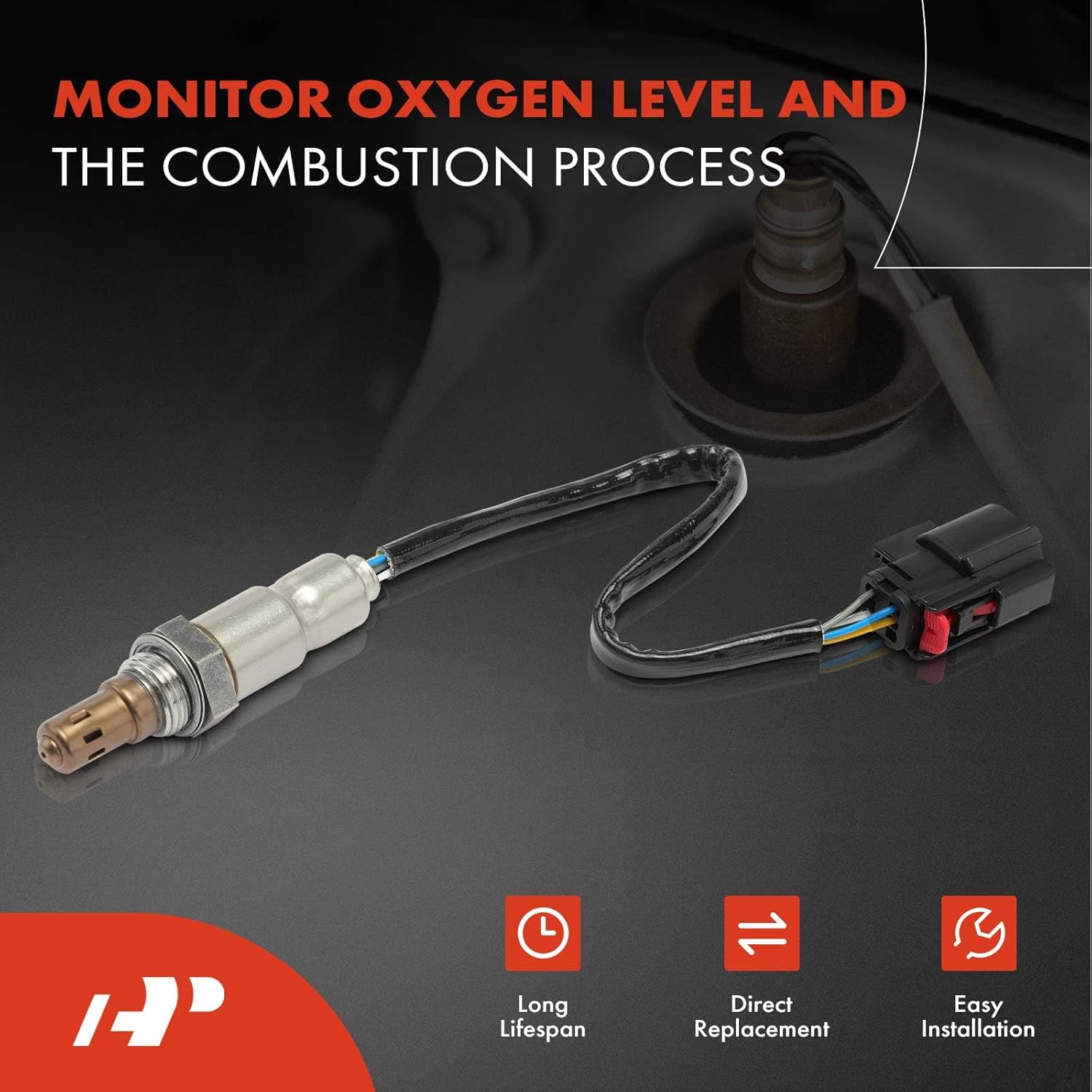 A-Premium Upstream O2 Oxygen Sensor Compatible with Ford Explorer 2016-2019, Edge, Mustang, Taurus, E-350 Super Duty, E-450 Super Duty, Flex & Lincoln MKX, MKS, MKT, Continental, 2-PC Set