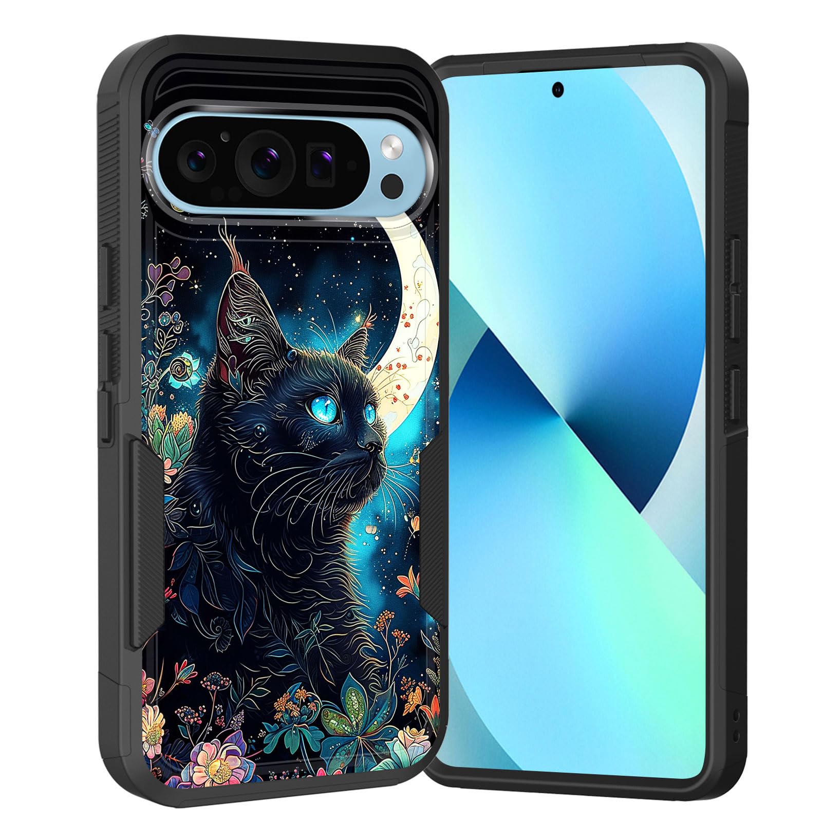 KJFHDJFDH for Pixel 9/Pixel 9 Pro Case,Dual Layer Hybrid Heavy Duty Rugged Shockproof Hard PC +Soft Silicone Protective Case for Google Pixel 9/9 Pro
