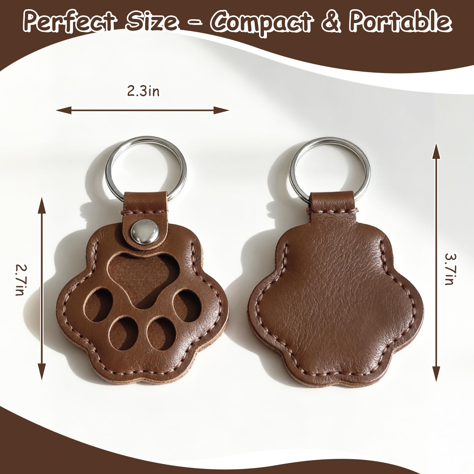 4 portachiavi in pelle a forma di zampa di animale domestico, ricordo fatto a mano per gatti e cani, portachiavi commemorativi unici per peli di animali domestici, simpatici regali in