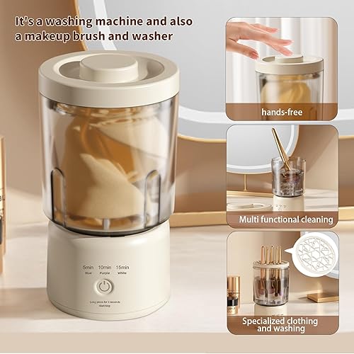 Miniatura 2 de Mini lavadora portátil pequeña lavadora compacta solución de lavandería mini lavadora para apartamento, hogar, hotel y campamento-2 tazas