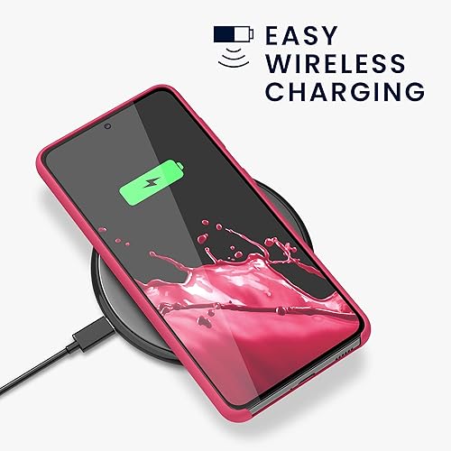 Miniatura 5 de kwmobile Funda compatible con Samsung Galaxy S21 - Funda de silicona TPU con acabado suave - Rosa impresionante