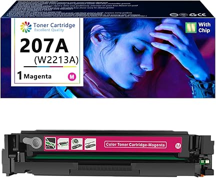 207A Toner Cartridges Compatible for HP 207A W2210A W2211A W2212A W2213A Toner Cartridge Work for HP Laserjet Pro M255DW M255NW M282NW M283FDN M283FDW Printers Magenta