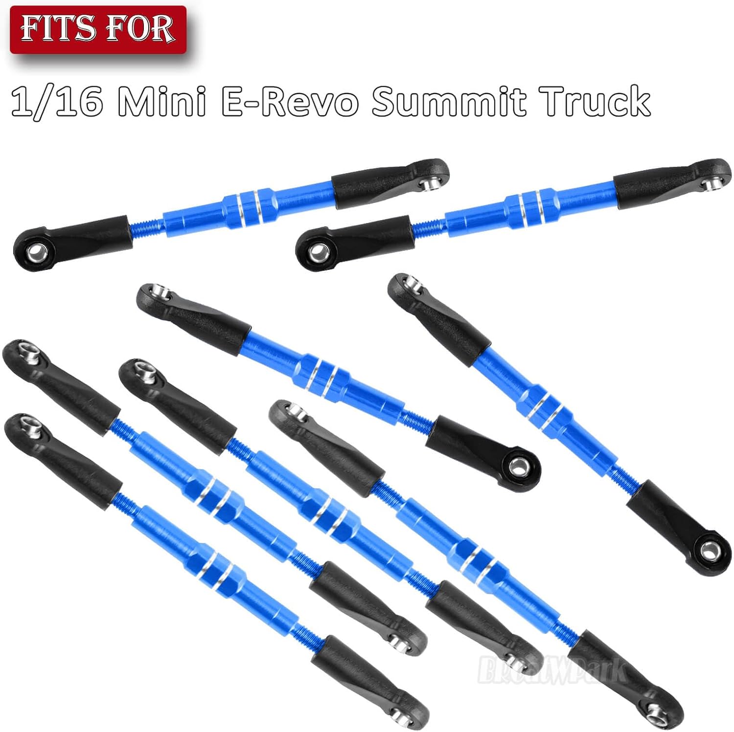 Adjustable Front Rear Toe Links Push Rods Upgrades Part for 1/16 Mini E-Revo Summit Truck,RC Aluminum Turnbuckles Camber Links,Steering Tie Rod,Suspension Pushrod Linkage Set,Navy Blue