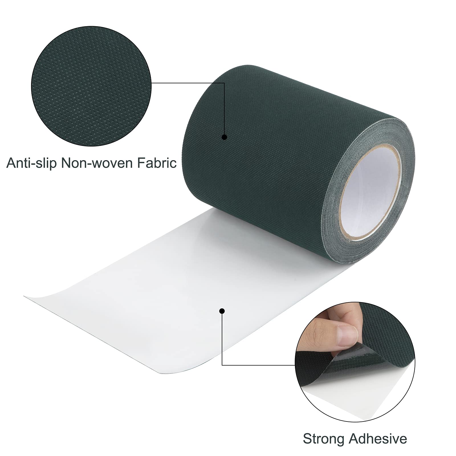 Ruban de Gazon Artificiel Bande de Joint de Pelouse Synthétique Auto-adhésif pour Connecter des Faux Tapis d'herbe Vert (15cm x 10m)