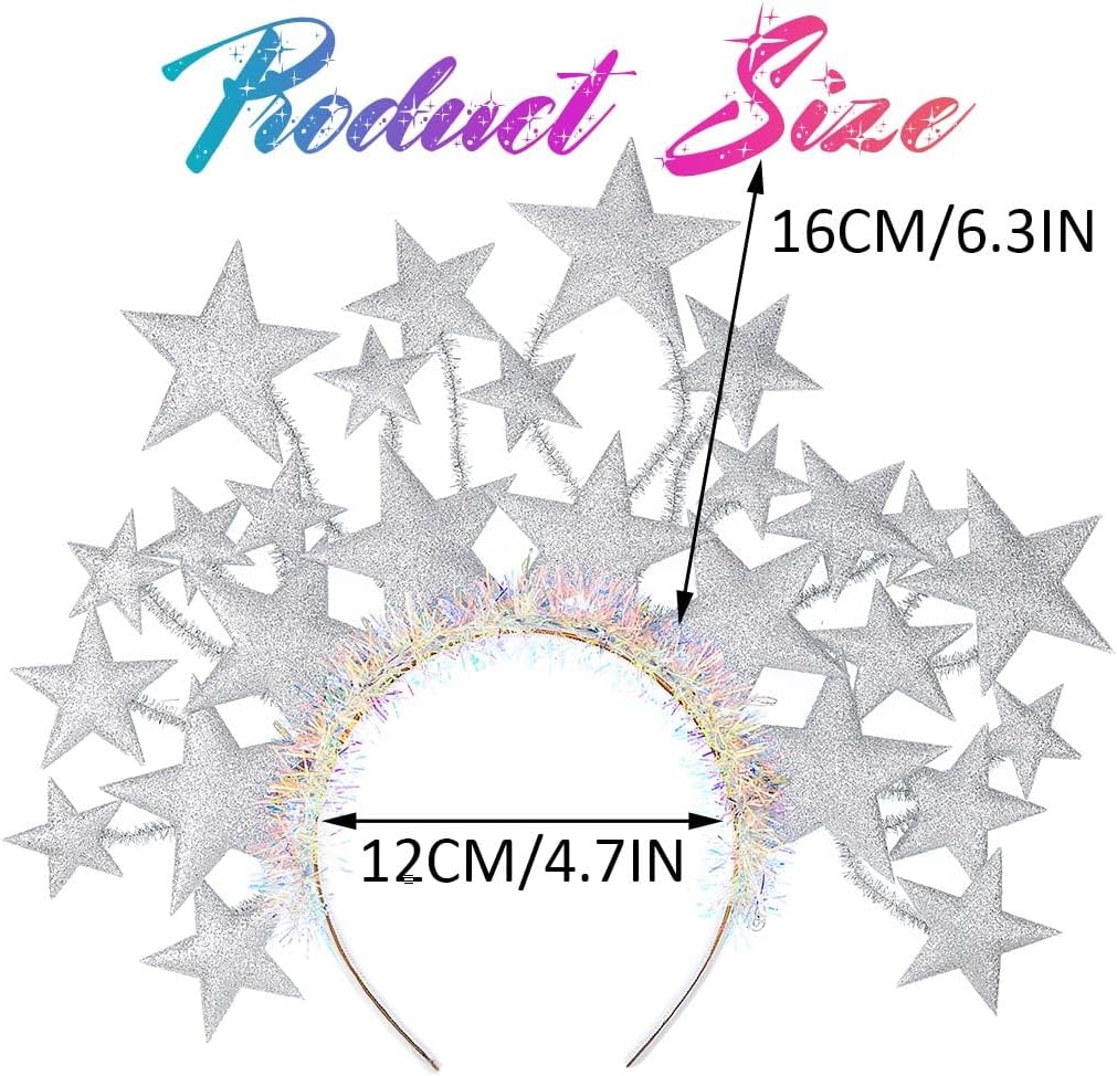 GORTIN Light up Stars Headband LED Headpiece Glowing Halloween Costume Headwear Rave Hair Accessories for Women - Image 3