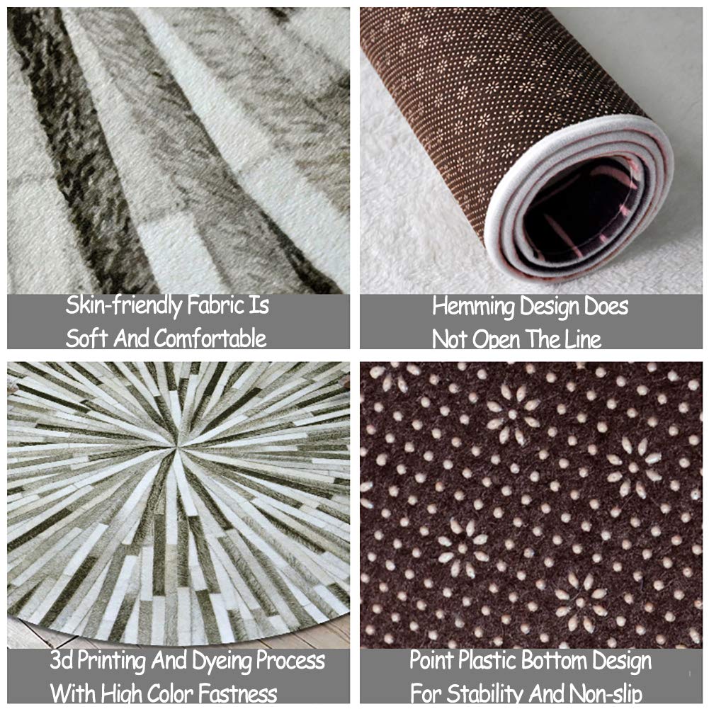 Nowoczesne luksusowe okrągłe dywaniki do pomieszczeń nowoczesny przytulny geometryczny design dywan do sypialni odpowiedni do sypialni dziecięcej - F 60 cm (24 cale)