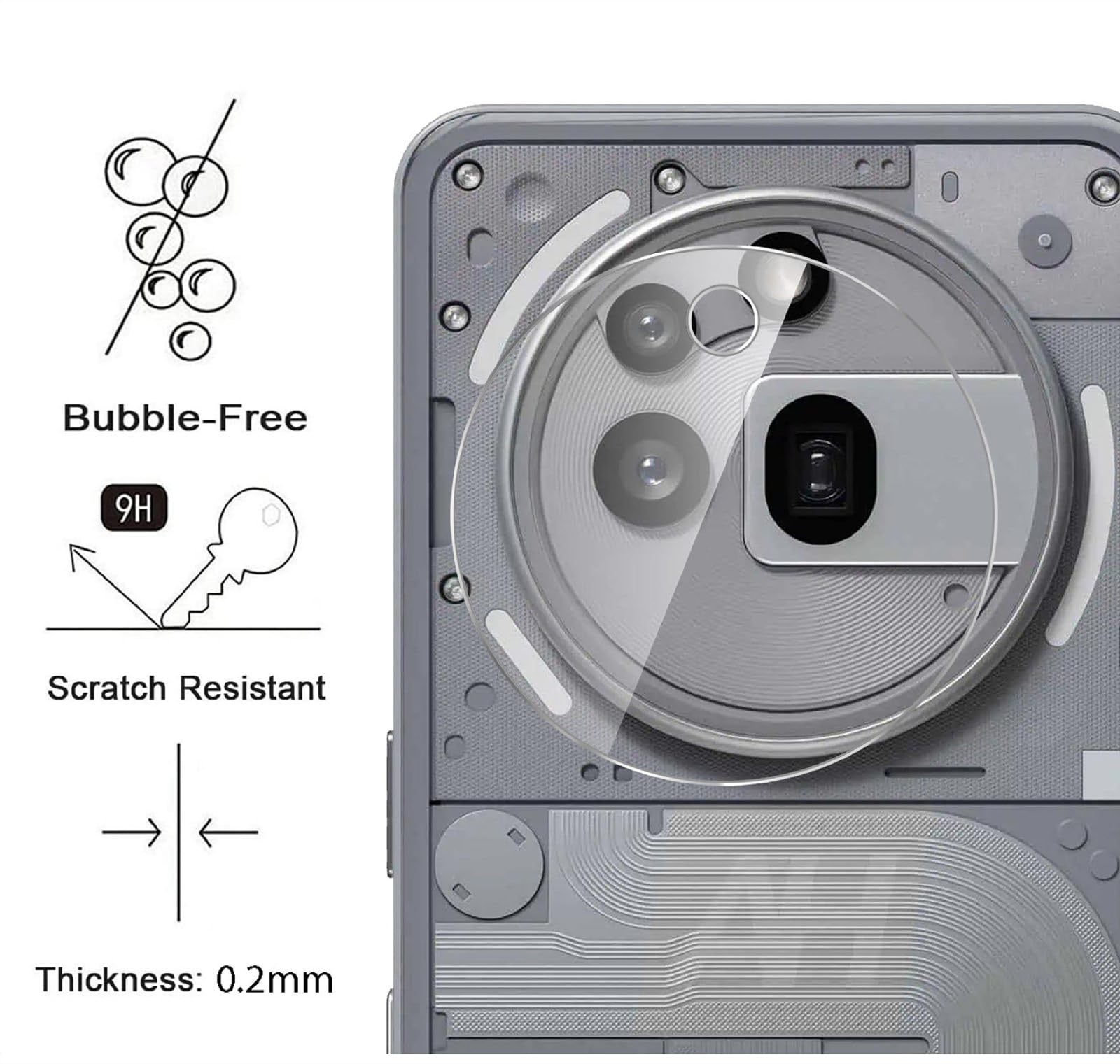 Pellicola Per Fotocamera GIOPUEY Per Huawei P50 Pocket - 3 Pezzi Vetro Temperato 9H, Ultrasottile, Protezione Obiettivo