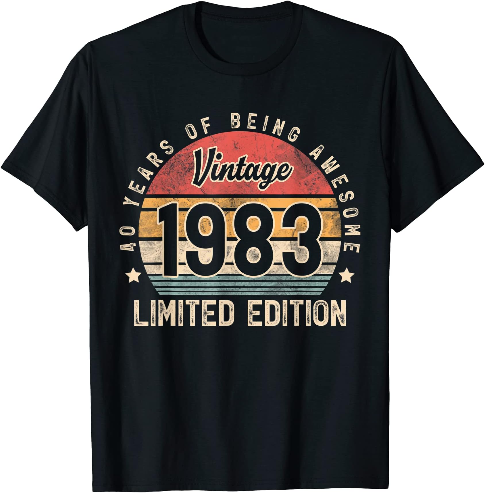 Vintage Retro Birthday Gifts Co.Vintage 1983 40 Year Old Gifts for Men Women 40th Birthday T-Shirt