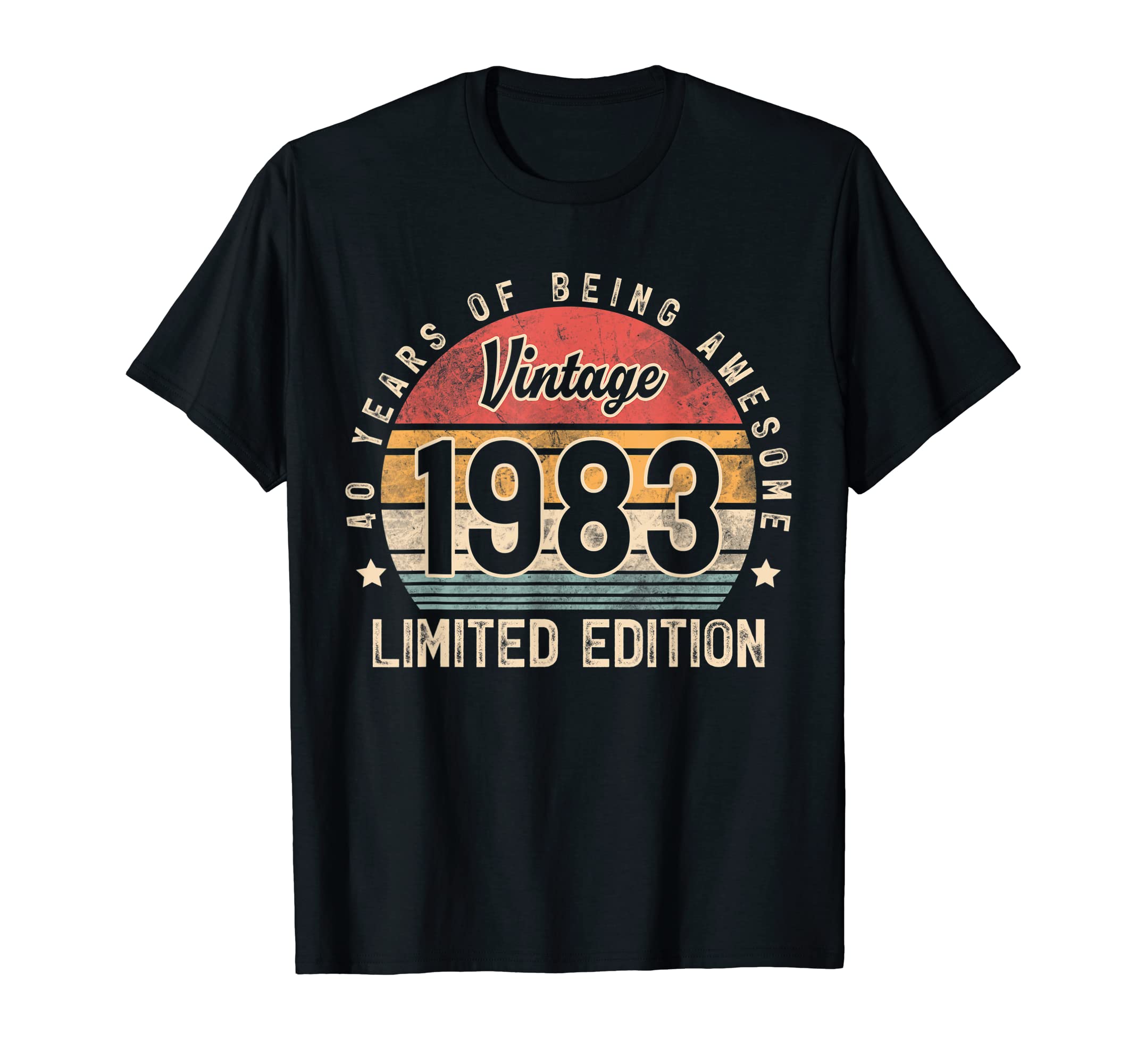 Vintage Retro Birthday Gifts Co.Vintage 1983 40 Year Old Gifts for Men Women 40th Birthday T-Shirt