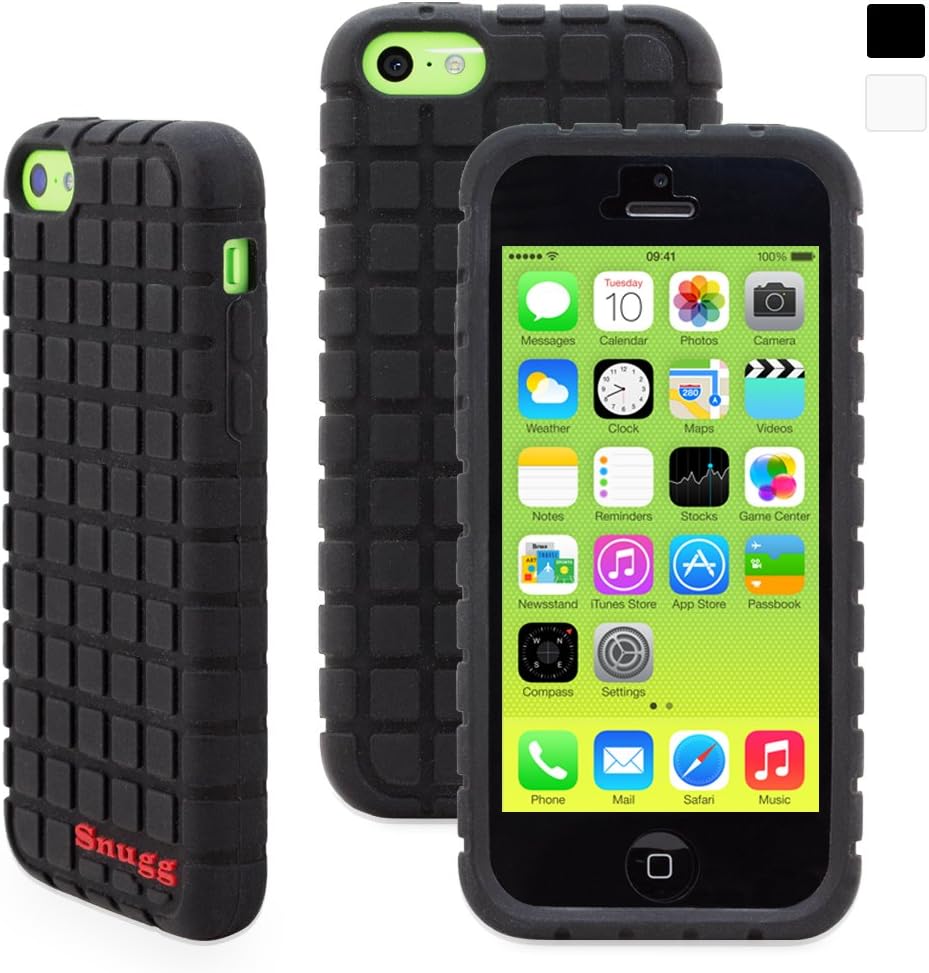 Snugg iPhone 5C Silicone Case in Black - Non-Slip Material, Protective and Soft to Touch for the Apple iPhone 5C