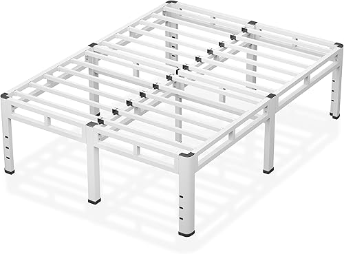 Miniatura 12 de NKZ Marco de Cama Tamaño King de 20 Pulgadas, Marco de Cama de Metal y Plataforma de Somier 2 en 1 con Patas de Esquinas Redondeadas, Capacidad de