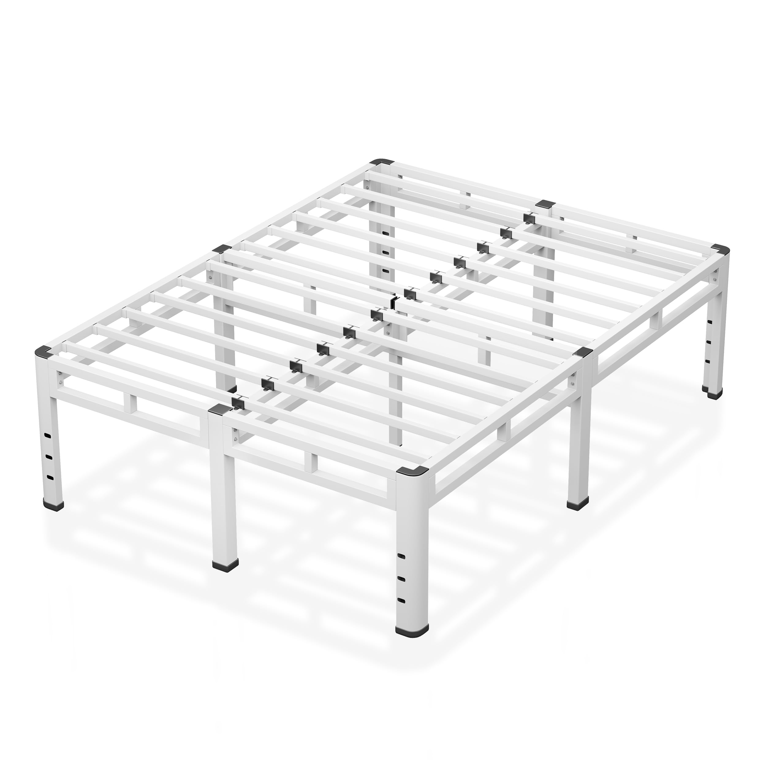 NKZ 20 Inch King Size Bed Frame Metal Bed Frame Box Spring 2 in 1 Platform with Round