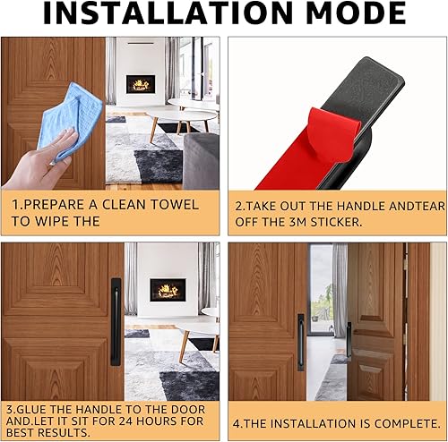 Miniatura 3 de 2pcs Self-Stick Instant Cabinet Drawer Handles Pulls  Aluminum Alloy Drawer Push Pull Handles Helper with Adhesive Door Handle for Kitchen Cabinet