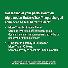 ESBERITOX Supercharged Echinacea - 200 Tablets - Immune Support Herbal Supplement with Wild Indigo Root & Purple Coneflower - Clinically Tested - Made in Germany
