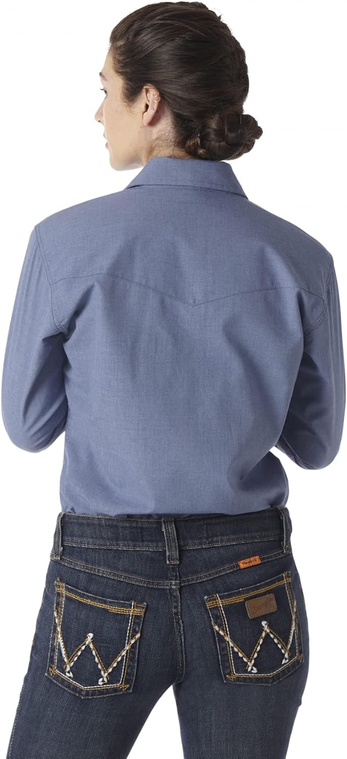 Wrangler Riggs Workwear Women's FR Flame Resistant Western Long Sleeve Twill Button Work Shirt - Image 2
