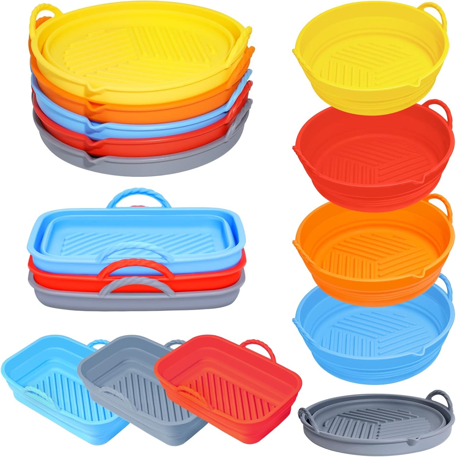 2 PCS Silicone Air Fryer Liner, Air Fryer Silicone Liners Reusable in