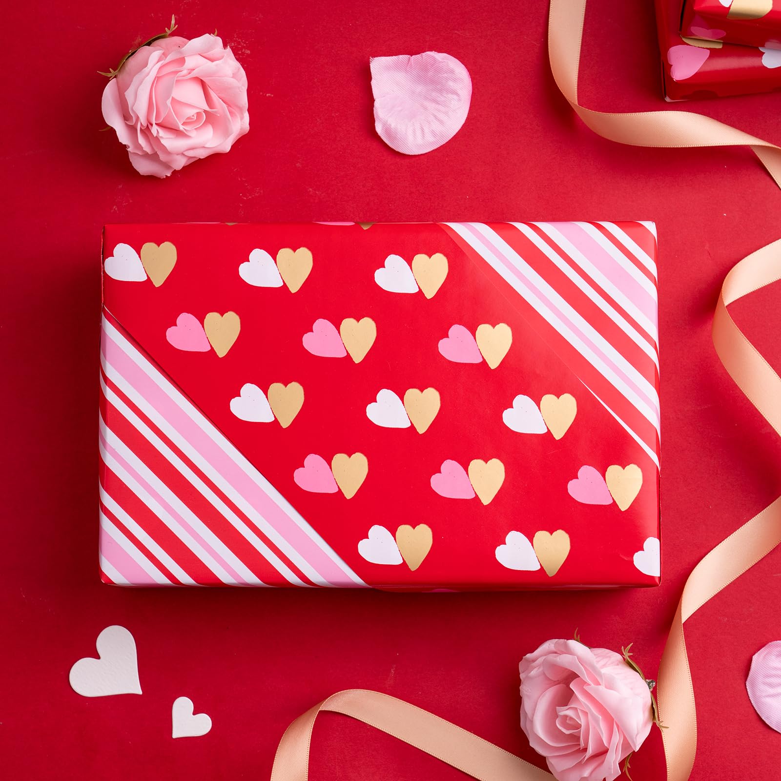 Chiisong - Rollos De Celofán Para El Día De San Valentín, Rollo De Celofan Para El Dia De San Valentin Rollo De Plastico Transparente De 32 Pulgadas X 100 Pies Cesta De Regalo Papel De