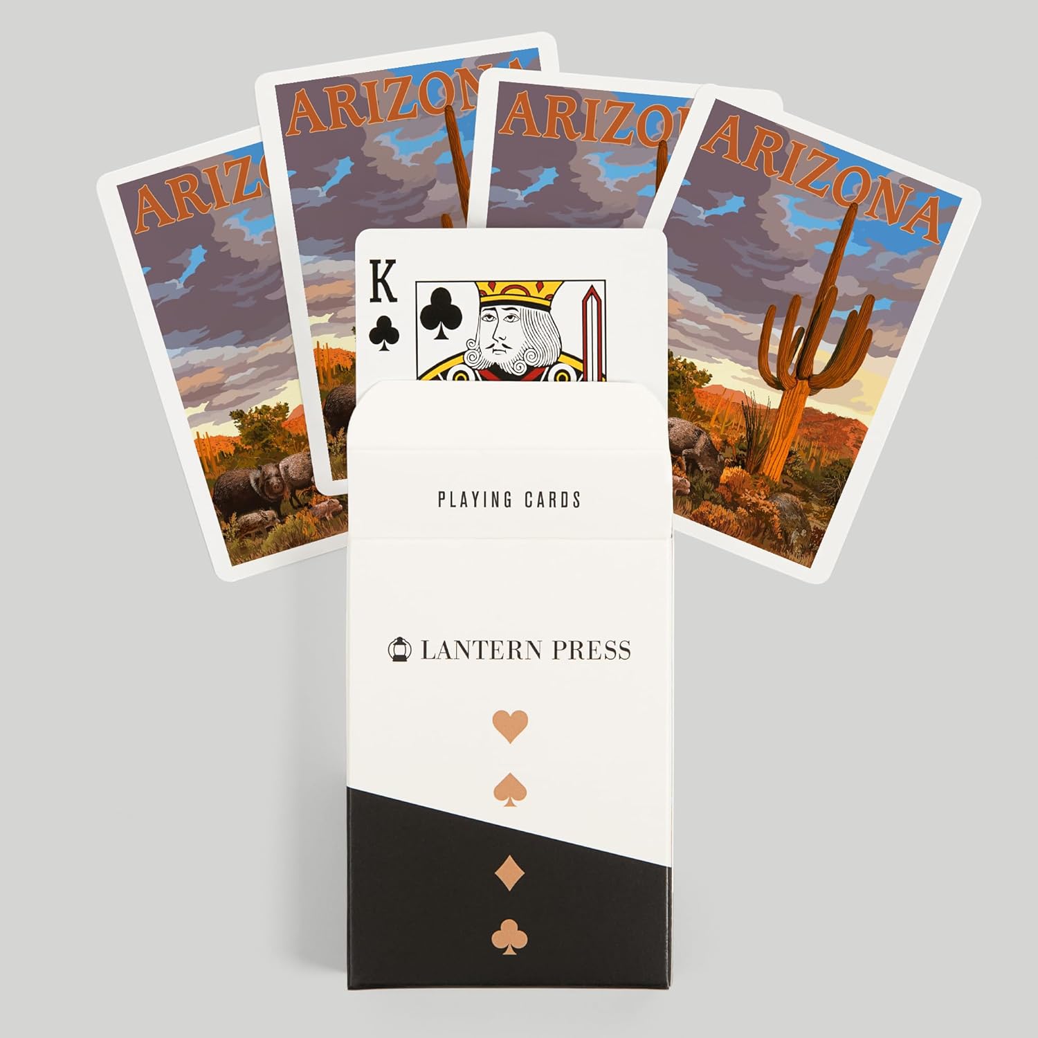 Lantern Press Arizona, Javelina and Cactus, 52 Playing Cards for Adults, Poker Size Card Deck