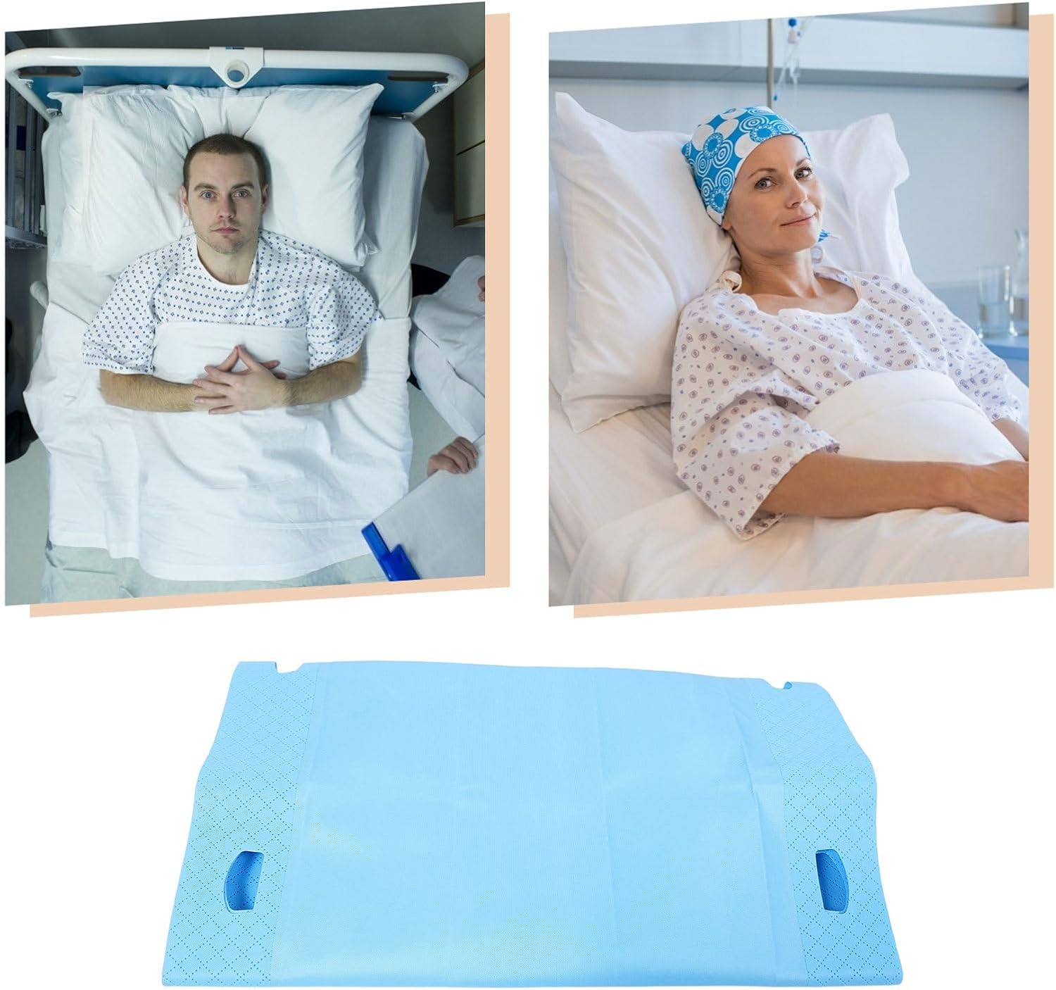 Positioning Bed Transfer Pad with Handles for Elderly & Patients Draw Sheet for in-Bed Repositioning & Lifting Sliding Pad Fits Hospitals & Home Care 75x34", 330lb Load