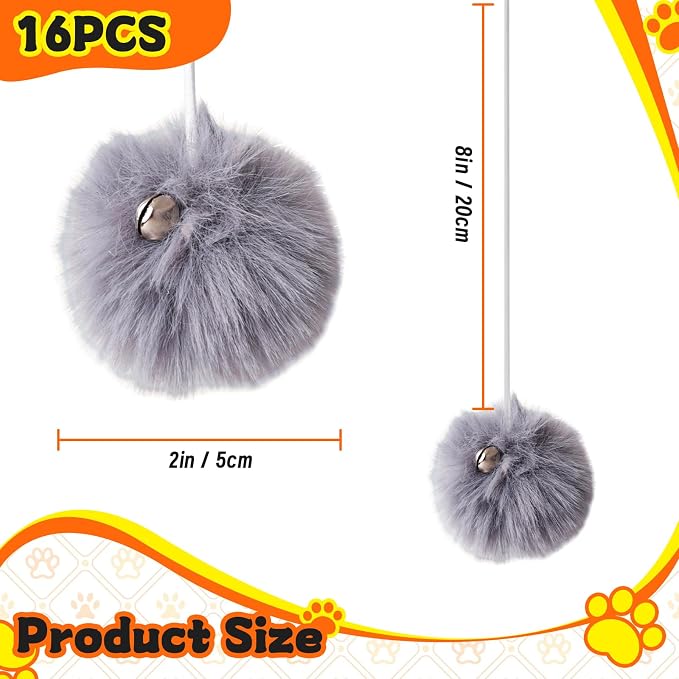 16 pelotas de reemplazo para árboles de gatos miniatura 2