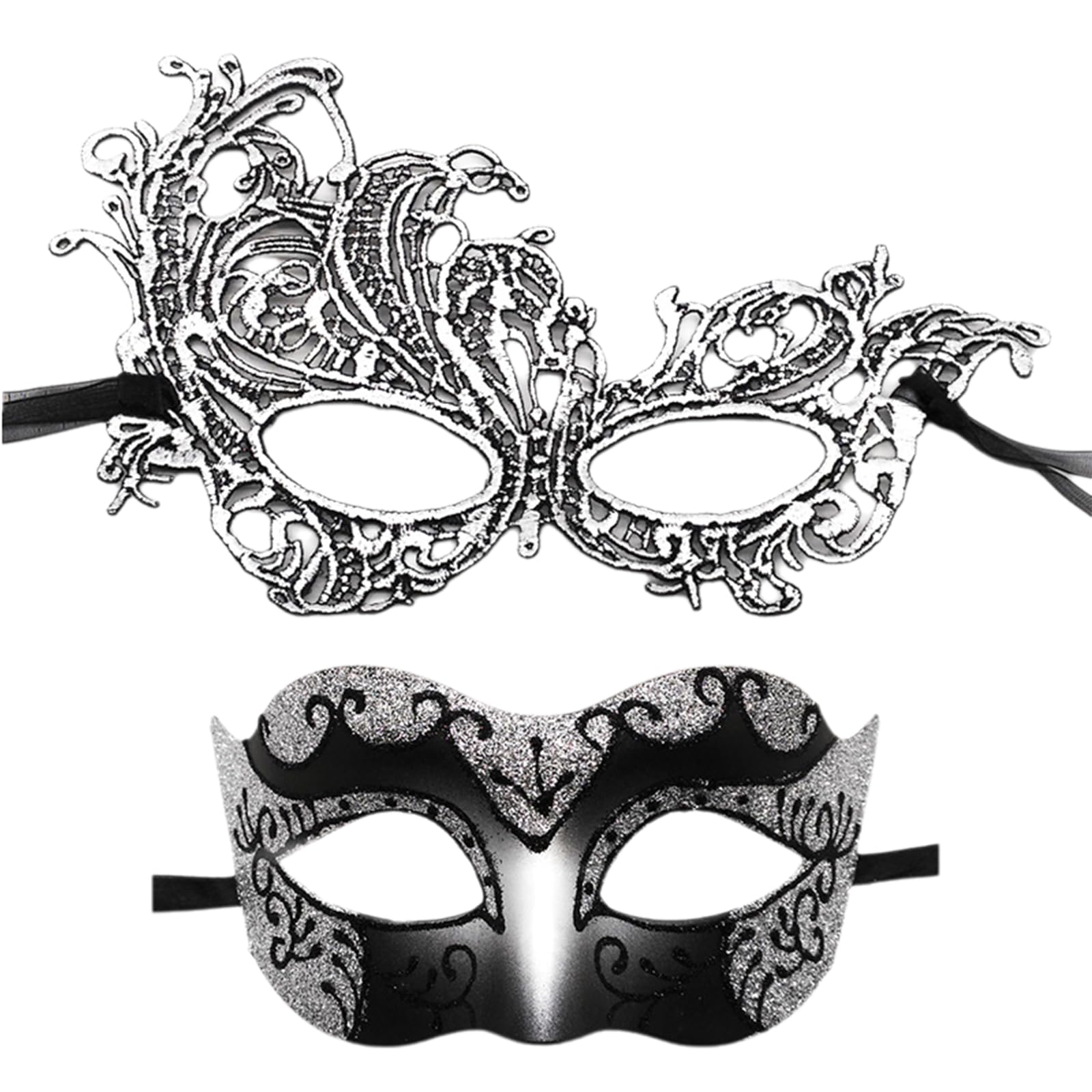 Bottone 2Pieces Unique Masquerades for Couple Half Face Masquerades Accessory for Themed Celebration