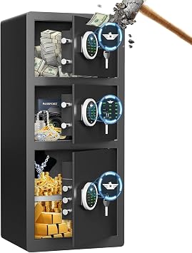 8.0Cu ft Large Safe Box Fireproof Waterproof, Money Safe With Mute Function and LED Light, Digital KeypadHome Safes with Deposit Slot,Security Box for Money Valuables