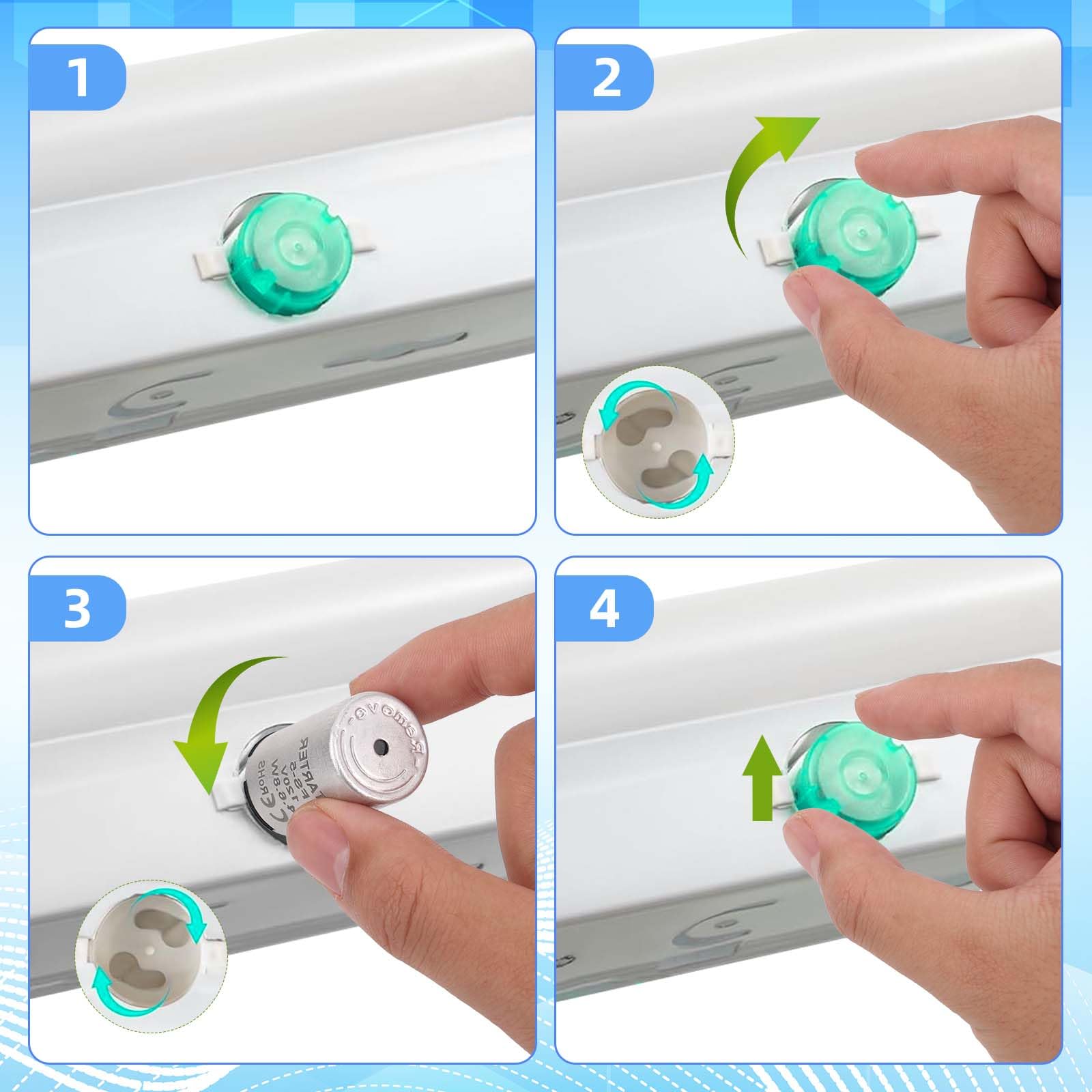5uds Carcasa Arranque Fluorescente, Arrancador Fluorescente Carcasa Aluminio Lámparas Precalentamiento de 4-40 W Tubo con Certificación CE para 110-130 V (Compatible con FS-5)