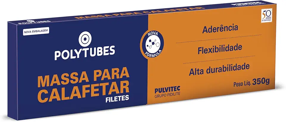 Massa Para Calafetar Filete 12X350Gr, Pulvitec 405765, Branco