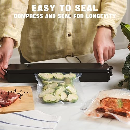 Miniatura 3 de Bolsas selladoras al vacío de 100 cuartos de galón, 8 x 12 pulgadas, grado comercial resistente para ahorrar alimentos, sellar una comida, al vacío,