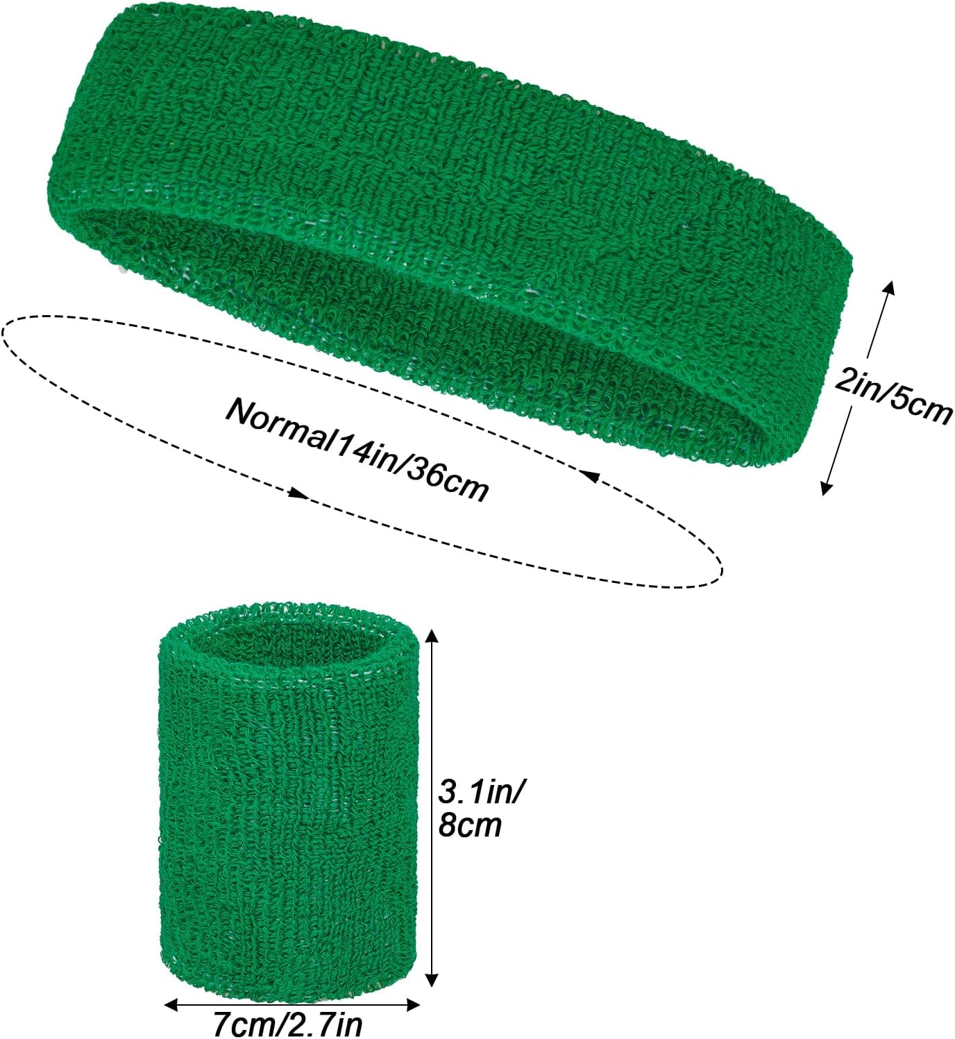 Sucrain 3 Pieces Sweatbands Set, 1 Pieces Sports Headband and 2 Pieces Wristbands,Wicking Sweat Head Band for Youth Womens Men