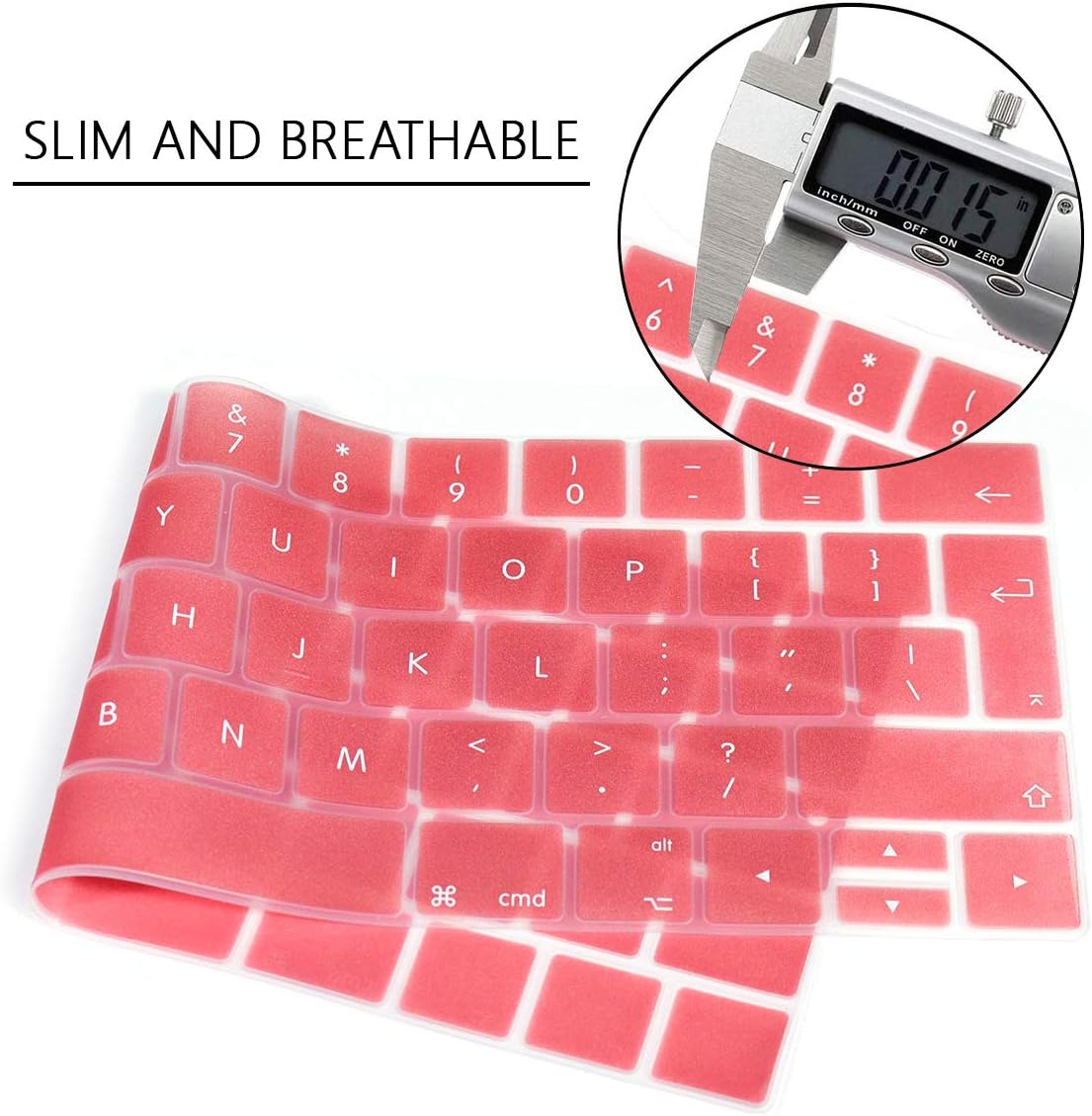 MMDW English UK Rose Gold Silicone Keyboard Cover for MacBook Pro 13 15 inch 2019 2018 2017 2016 with Touch Bar&Touch ID Model:A2159 A1989 A1706/A1990 A1707,European Version - Image 5