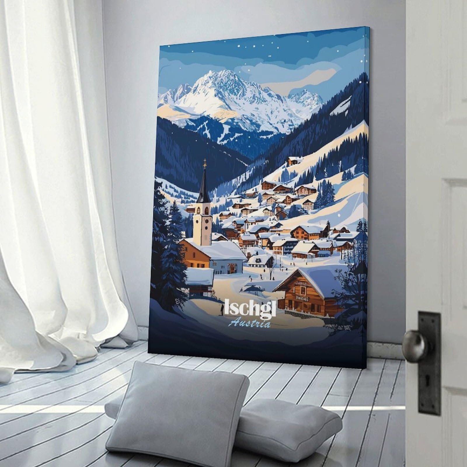 Junmoney Ischgl Austria Winter Village Room Decor Wall Art 20x30inch(50x75cm), for Art Walls, Layered Displays Or Homes, Wall Decor Suited to Curated Displays