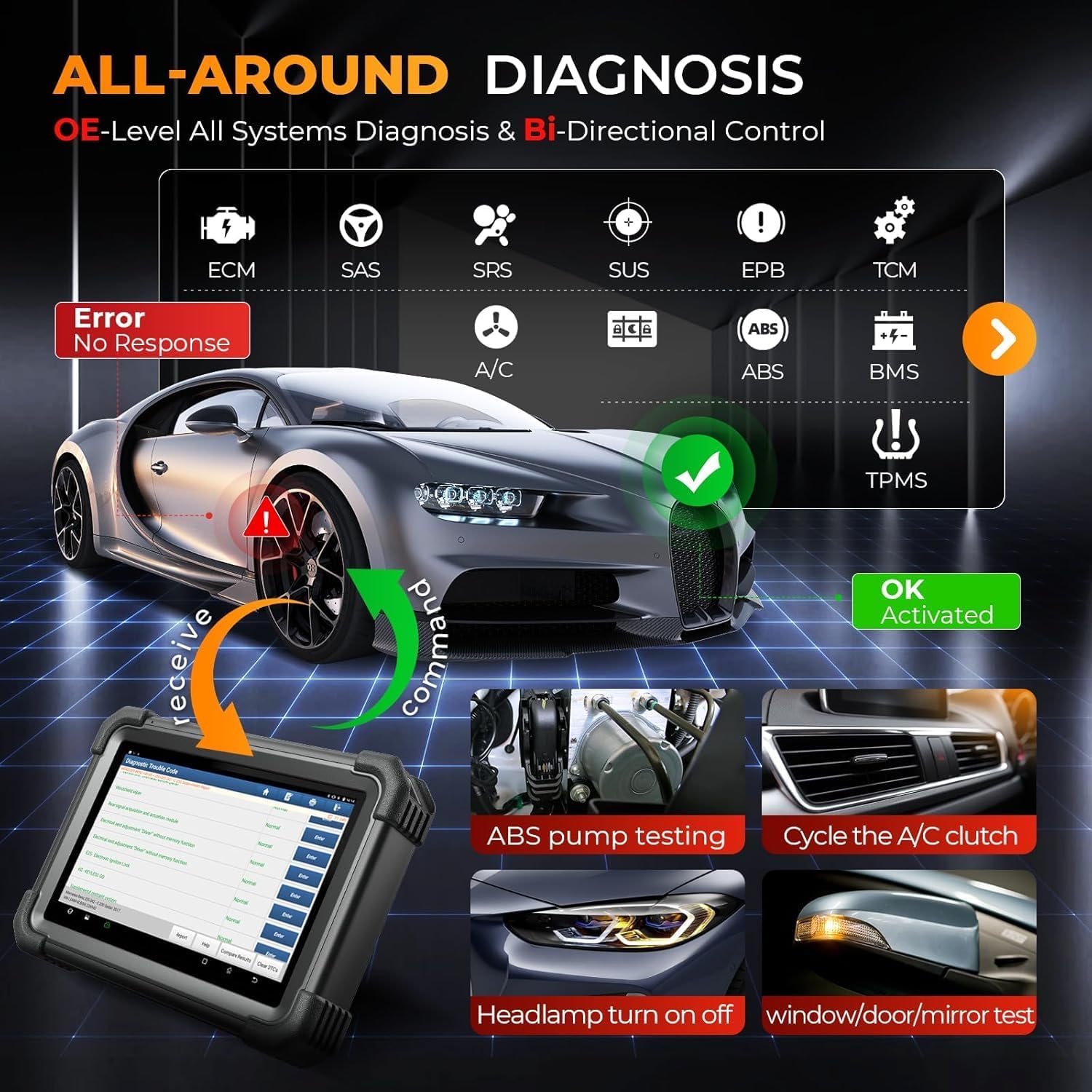Launch X431 1MM0 Plus with PROG3 Tool, All-System Diagnostics, ECU Coding Scan Tool, 39+ Services, Bi-Directional Control, 2-Year Updating