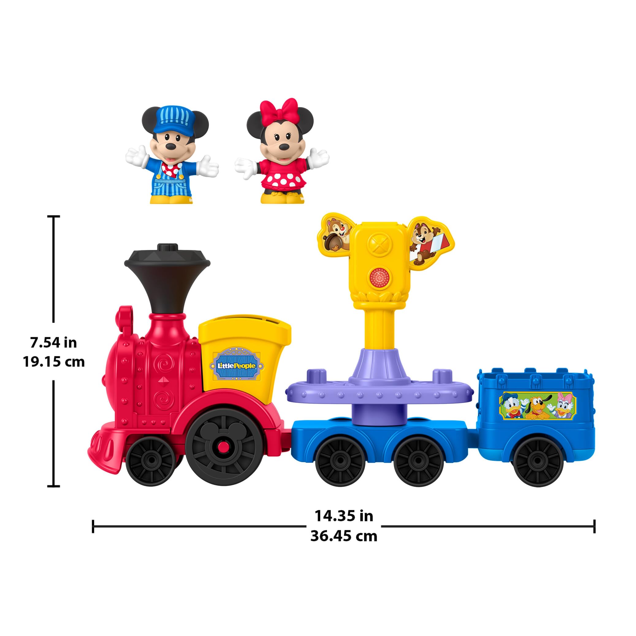 Fisher-Price Little People Disney Jr Tren Musical de Mickey y Minnie, Conjunto de Juego con 2figuras para Juego de imitación, Juguete para niños y niñas pequeños a Partir de 18meses, JKB04