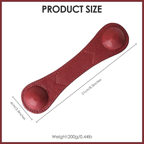 Miniatura 7 de KINIVA Marcapáginas de cuero con peso para lectura, soporte abierto para niños y adultos, regalos para lector (rojo)