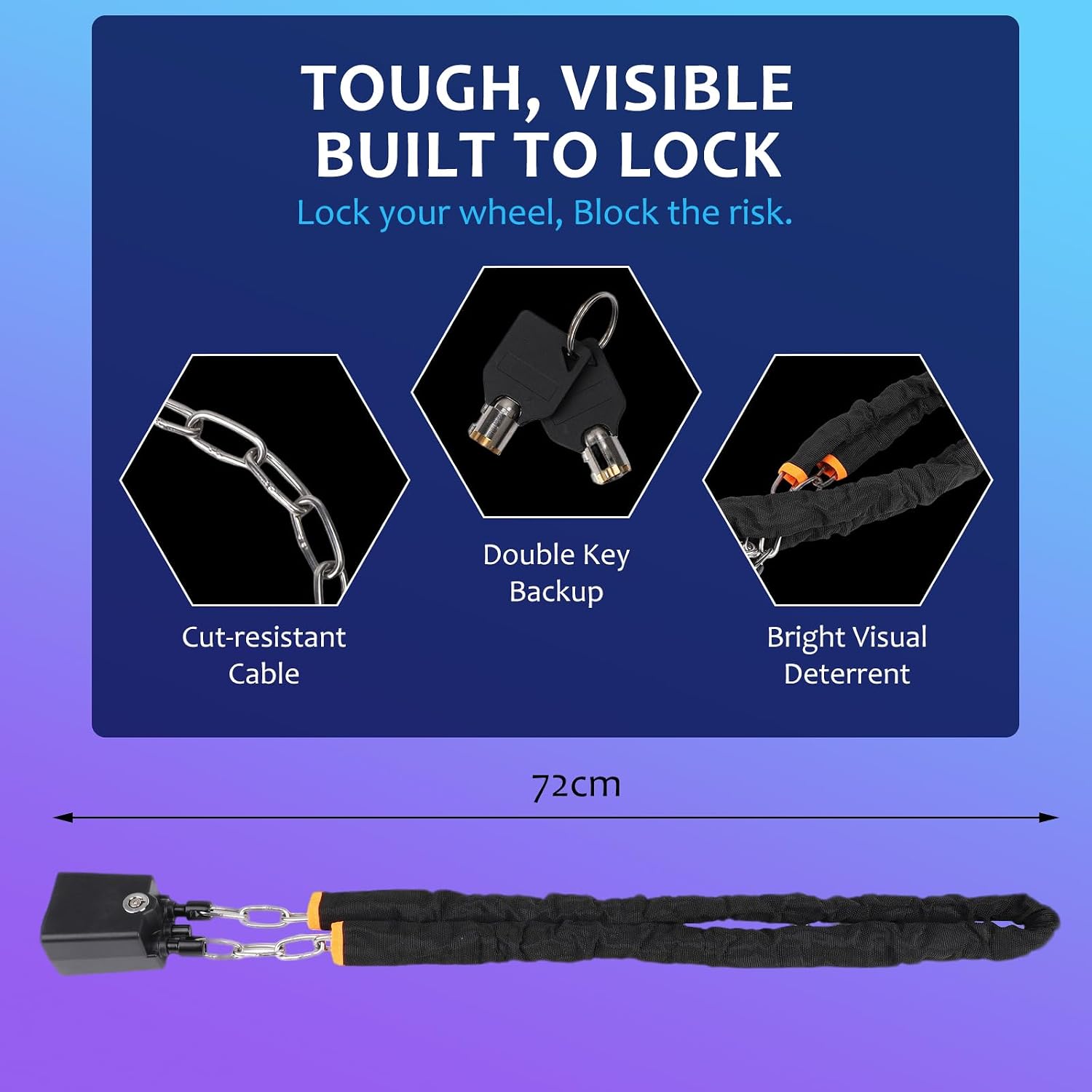 Car Steering Wheel Lock Seat Belt Lock Universal Anti-Theft Device Lock with 2 Keys for Car Security Fit Most Vehicles Truck SUV Van, High Visibility and Light-Weight, Easy to Store (Black)